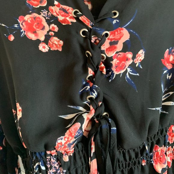 H&M Black Floral Chiffon Blouse - Picture 2 of 3